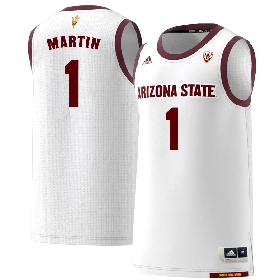 Men #1 Remy Martin Arizona State Sun Devils College Basketball Jerseys Sale-White
